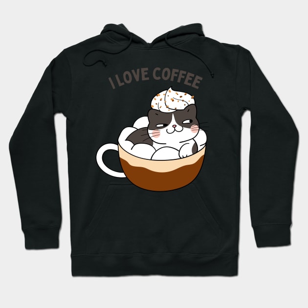 I love Coffee First Sleepy cat I need coffee addict This Girl Runs On Caffeine And Sarcasm Hoodie by BoogieCreates